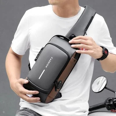 Anti-Theft Shoulder Bag with USB Sport Sling